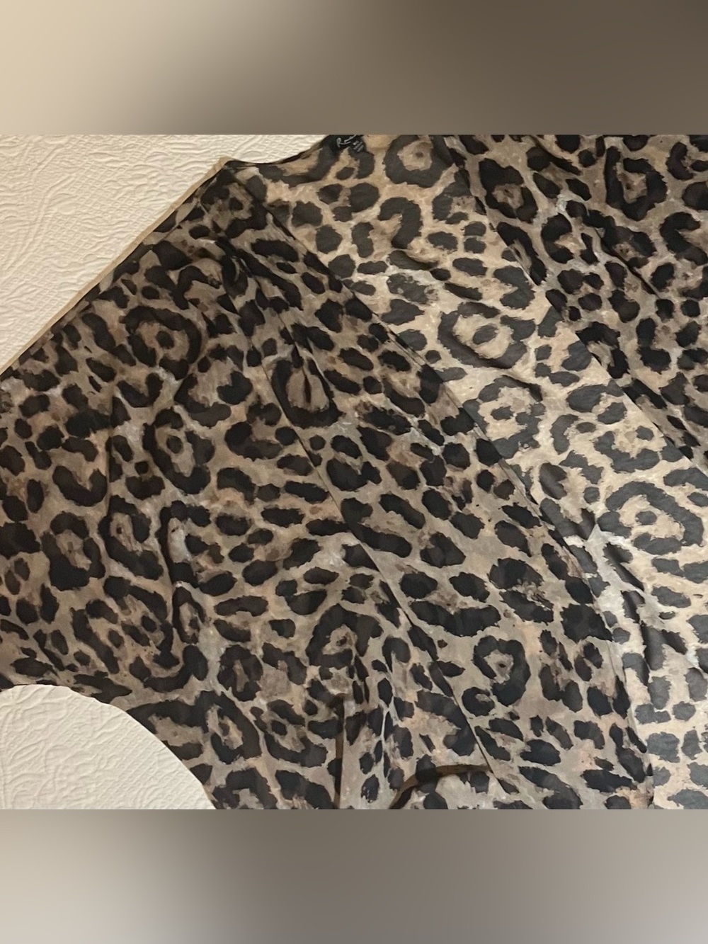 Rachel Leopard Print Sheer boutique kimono - Taupe & Black